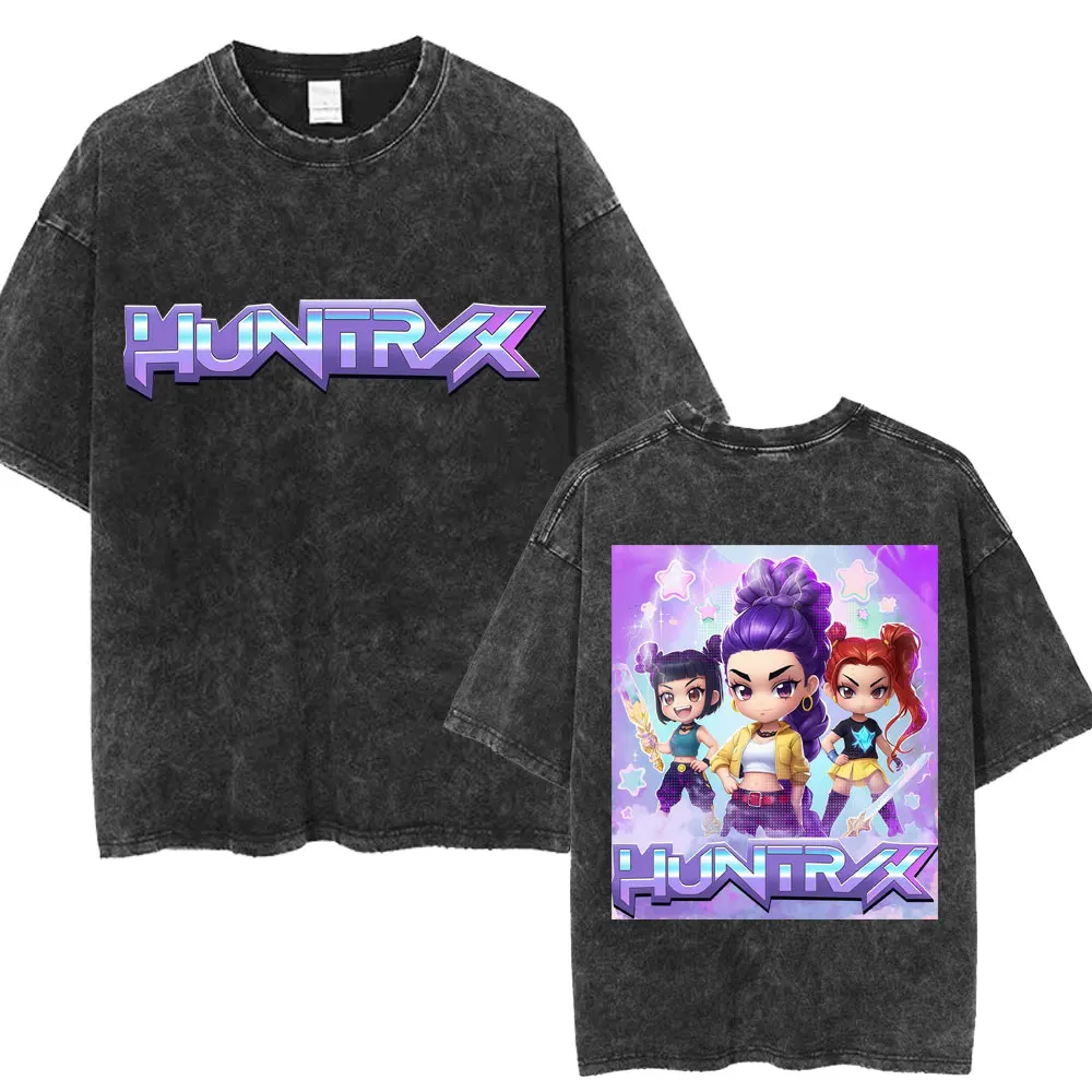 KPop Demon Hunters Huntrix Polyester Kawaii T-Shirt For Women