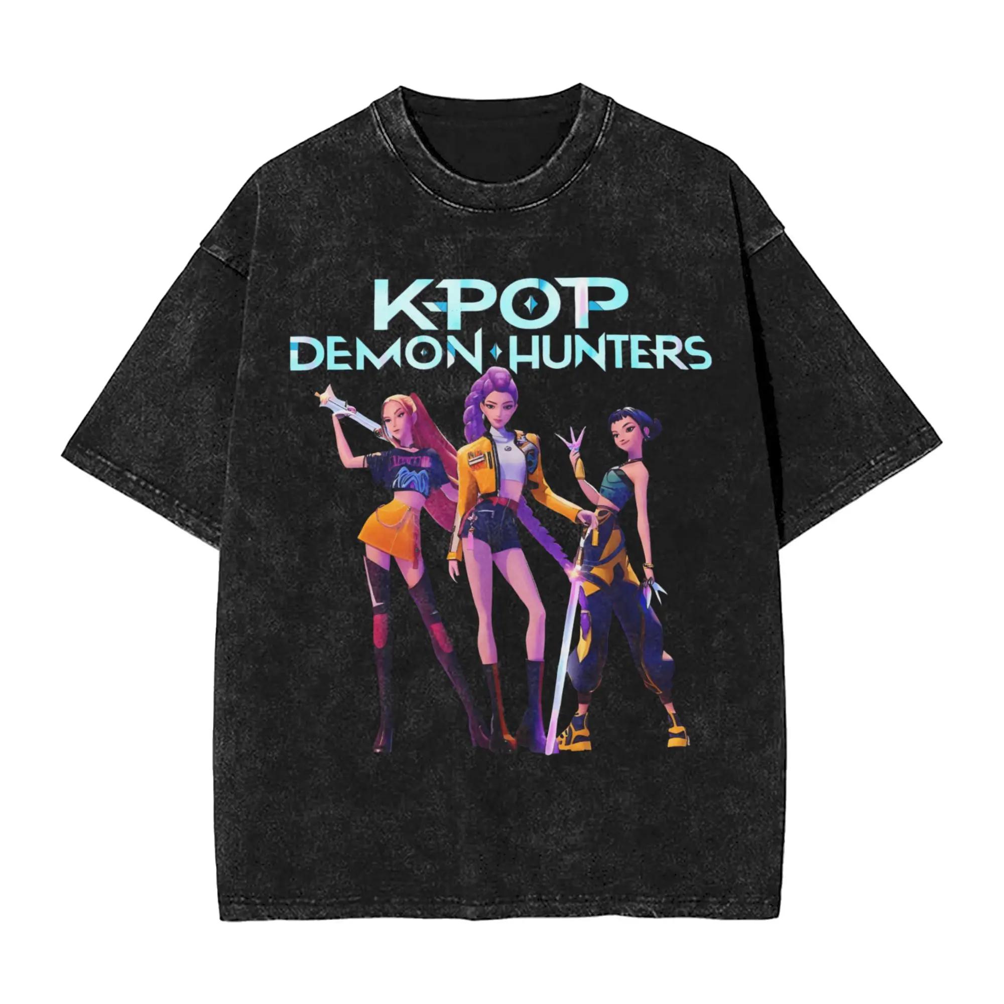 Kawaii Anime KPop Demon Hunters Character Printed T-Shirt