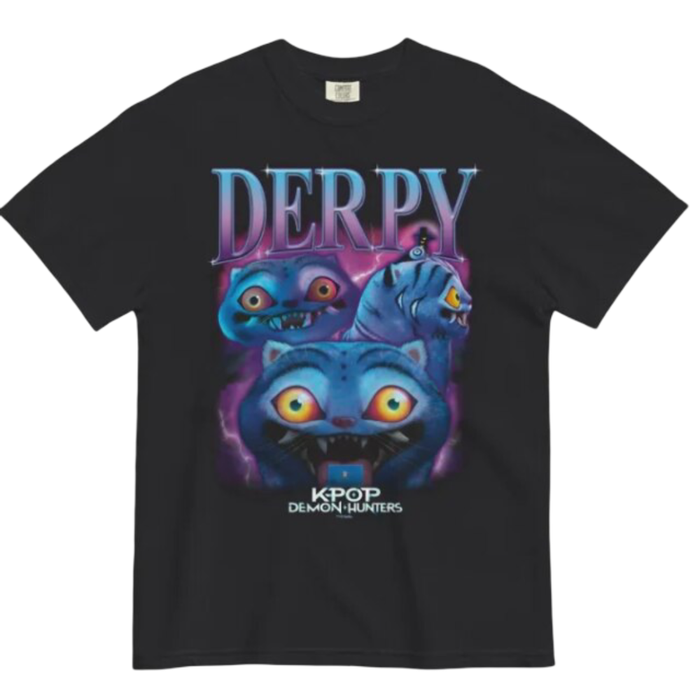 Kawaii KPop Demon Hunters Derpy Tiger And Sussie T-Shirt Kawaii KPop Demon Hunters Derpy Tiger And Sussie T-Shirt