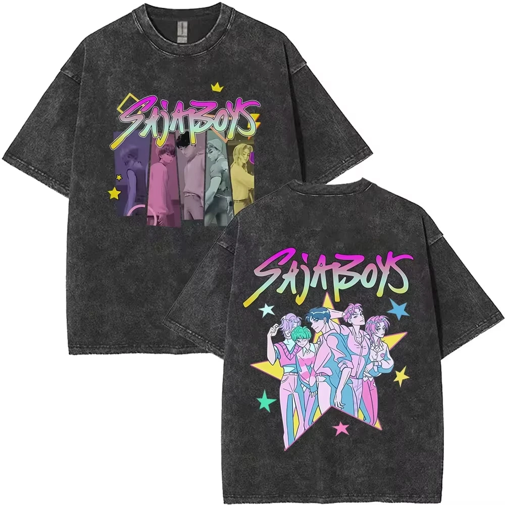 Kawaii KPop Demon Hunters Saja Boys Print T-Shirt