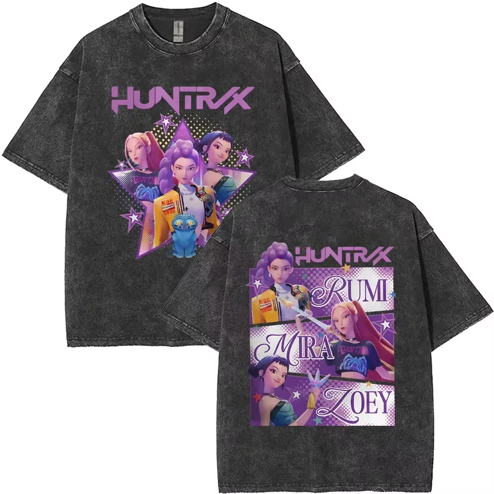 KPop Demon Hunters Huntrix Print Anime Kawaii T-Shirt KPop Demon Hunters Huntrix Print Anime Kawaii T-Shirt