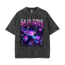 KPop Demon Hunters Kawaii Saja Boys Pattern T-Shirt KPop Demon Hunters Kawaii Saja Boys Pattern T-Shirt