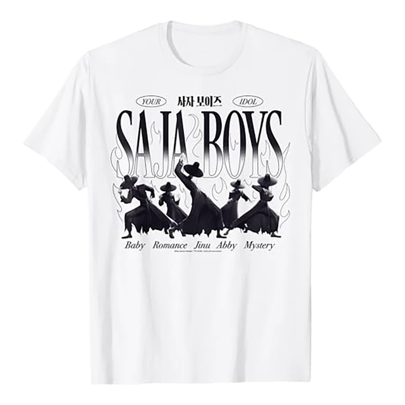 Kawaii KPop Demon Hunters Saja Boys White T-Shirt