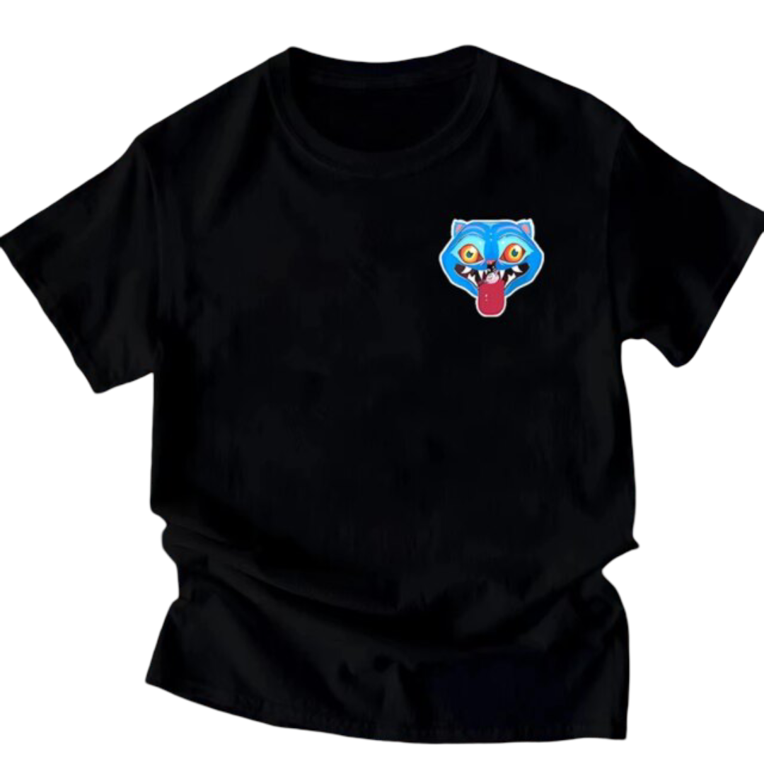 Kawaii KPop Demon Hunters Derpy Tiger Round Neck T-Shirt