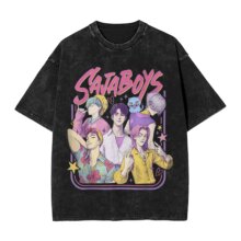 Kawaii KPop Demon Hunters Saja Boys Graphic Print T-Shirt Kawaii KPop Demon Hunters Saja Boys Graphic Print T-Shirt