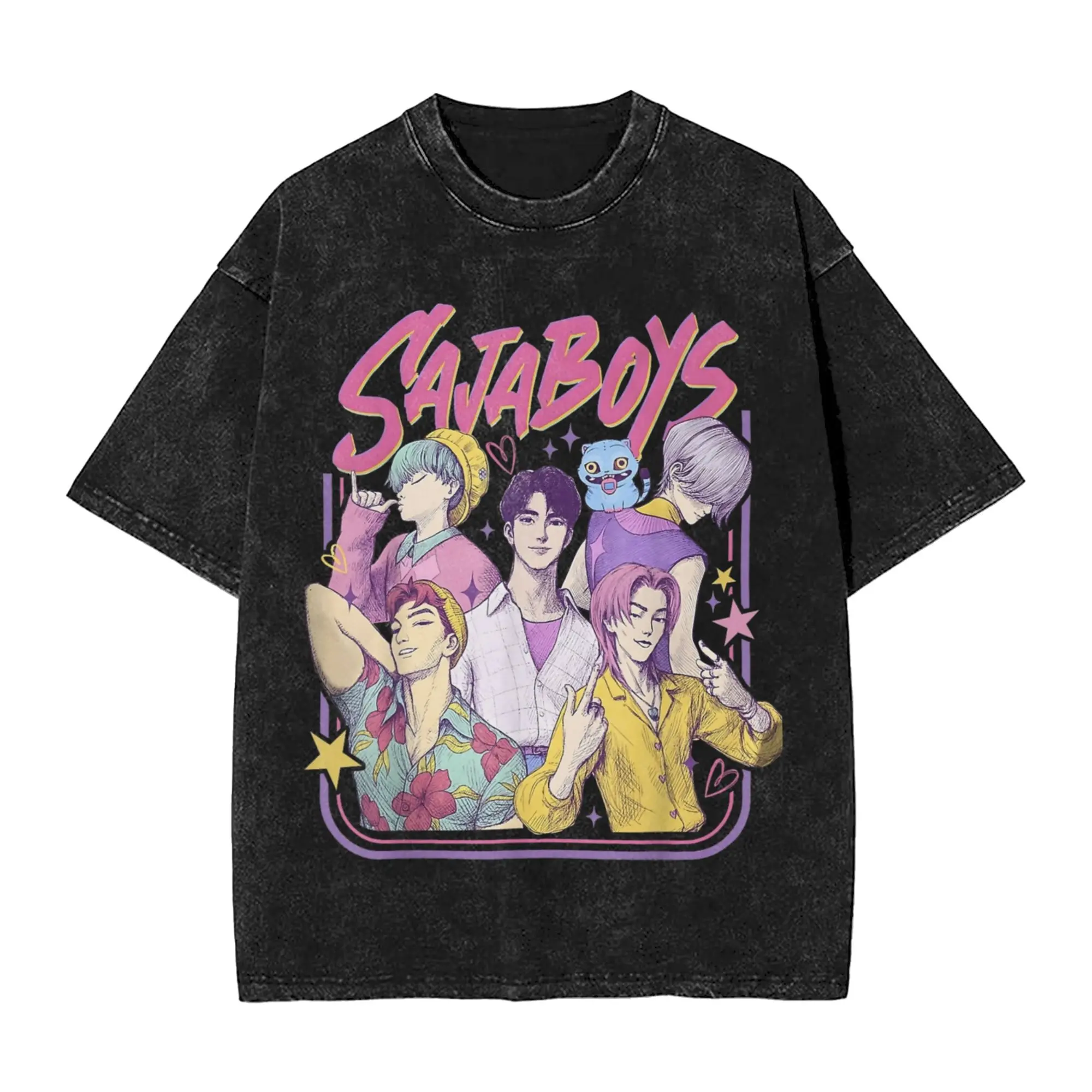 Kawaii KPop Demon Hunters Saja Boys Graphic Print T-Shirt