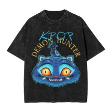 Kawaii KPop Demon Hunters Huntrix Derpy Tiger Graphic T-Shirt Kawaii KPop Demon Hunters Huntrix Derpy Tiger Graphic T-Shirt