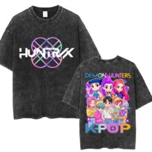 KPop Demon Hunters Huntrix Kawaii Polyester T-Shirt KPop Demon Hunters Huntrix Kawaii Polyester T-Shirt