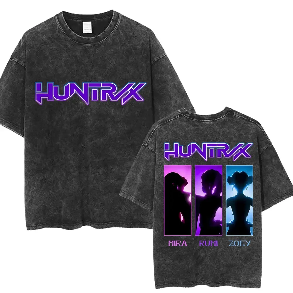 Kawaii KPop Demon Hunters Huntrix Character Print T-Shirt