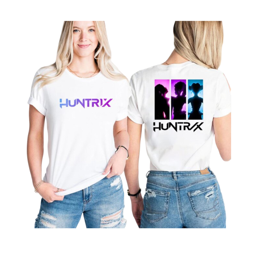Kawaii KPop Demon Hunters Huntrix Print Casual T-Shirt