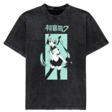 New 2025 Japanese Hatsune Miku Anime Printed Washed Cotton Retro Distressed Short-Sleeved Unisex T-Shirt Vintage Men Women New 2025 Japanese Hatsune Miku Anime Printed Washed Cotton Retro Distressed Short-Sleeved Unisex T-Shirt Vintage Men Women