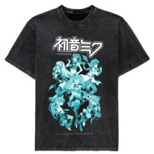 New 2025 Japanese Hatsune Miku Anime Printed Washed Cotton Retro Distressed Short-Sleeved Unisex T-Shirt Vintage Men Women New 2025 Japanese Hatsune Miku Anime Printed Washed Cotton Retro Distressed Short-Sleeved Unisex T-Shirt Vintage Men Women