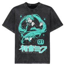 New 2025 Japanese Hatsune Miku Anime Printed Washed Cotton Retro Distressed Short-Sleeved Unisex T-Shirt Vintage Men Women New 2025 Japanese Hatsune Miku Anime Printed Washed Cotton Retro Distressed Short-Sleeved Unisex T-Shirt Vintage Men Women