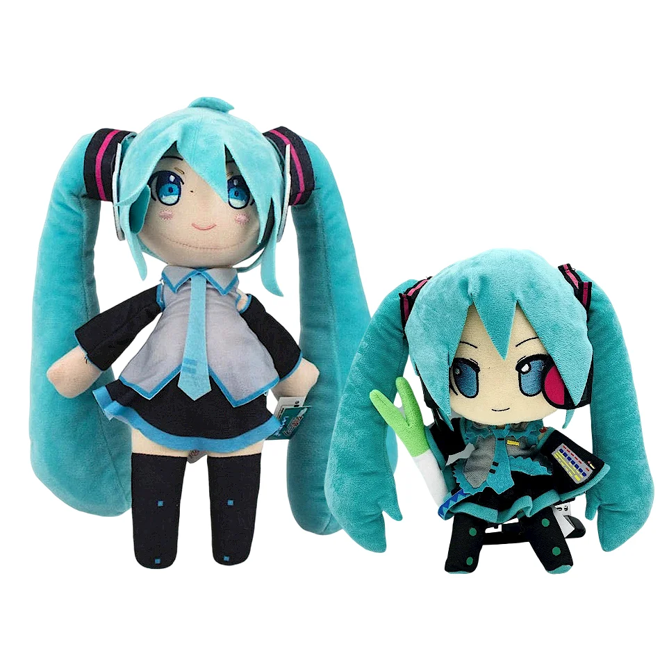 2Pcs Kawaii Anime Hatsune Miku Plush Stuffed Toy