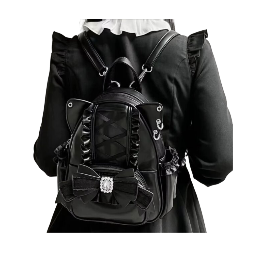 Kawaii Lace Bow Cat Ear Backpack