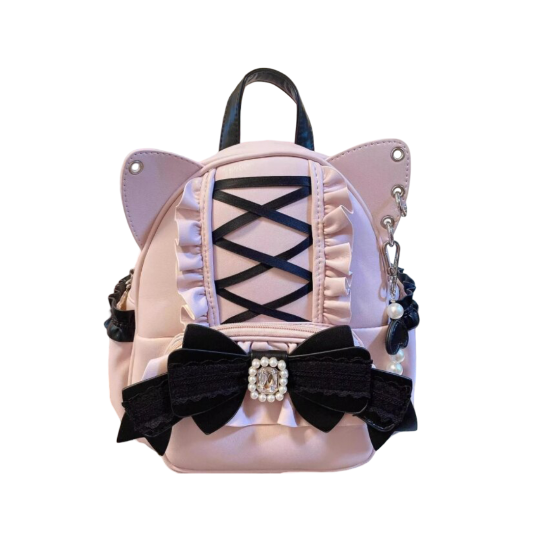 Kawaii Lace Bow Cat Ear Backpack
