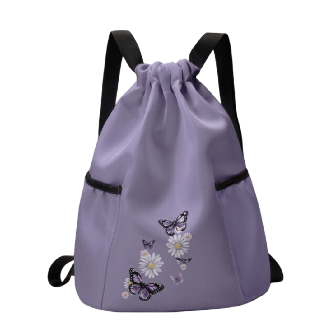Butterfly Pattern Kawaii Printed Drawstring Backpack