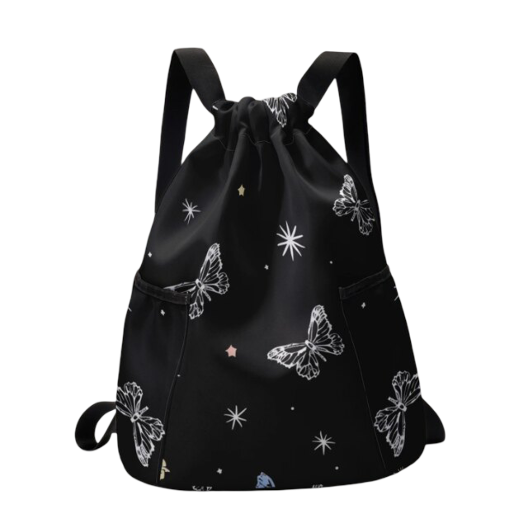 Butterfly Pattern Printed Kawaii Drawstring Backpack