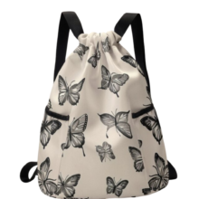 Butterfly Pattern Printed Drawstring Kawaii Backpack Butterfly Pattern Printed Drawstring Kawaii Backpack