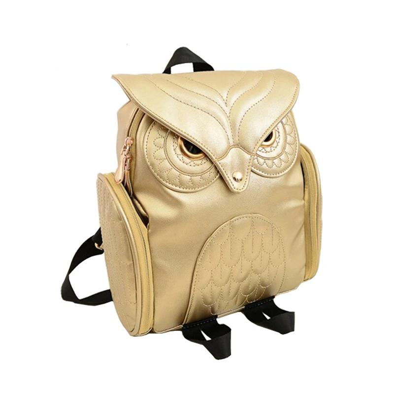 Kawaii Owl PU Leather Backpack