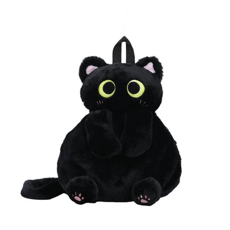 Kawaii Black Cat Soft Plush Backpack Kawaii Black Cat Soft Plush Backpack