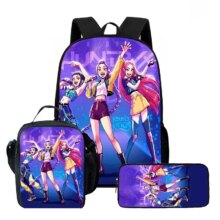 3Pcs KPop Demon Hunters Kawaii Huntrix Nylon School Bag 3Pcs KPop Demon Hunters Kawaii Huntrix Nylon School Bag