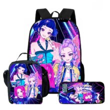 3Pcs Kawaii KPop Demon Hunters Nylon Backpack 3Pcs Kawaii KPop Demon Hunters Nylon Backpack