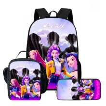 3Pcs Kawaii KPop Demon Hunters Huntrix Nylon Backpack 3Pcs Kawaii KPop Demon Hunters Huntrix Nylon Backpack