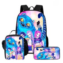3Pcs KPop Demon Hunters Kawaii Character Backpack 3Pcs KPop Demon Hunters Kawaii Character Backpack