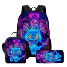 3Pcs Kawaii KPop Demon Hunters Character And Derpy Tiger Backpack 3Pcs Kawaii KPop Demon Hunters Character And Derpy Tiger Backpack