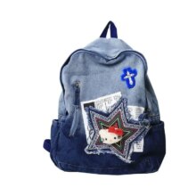 Backpack Nylon Cowboy Cartoon Cute Sweet Cute School Bag Campus Student Bags for Woman Large Capacity Embroidery Backpack Nylon Cowboy Cartoon Cute Sweet Cute School Bag Campus Student Bags for Woman Large Capacity Embroidery