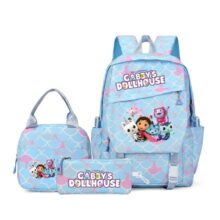 3Pcs Kawaii Gabby’s Dollhouse Character Backpack 3Pcs Kawaii Gabby's Dollhouse Character Backpack