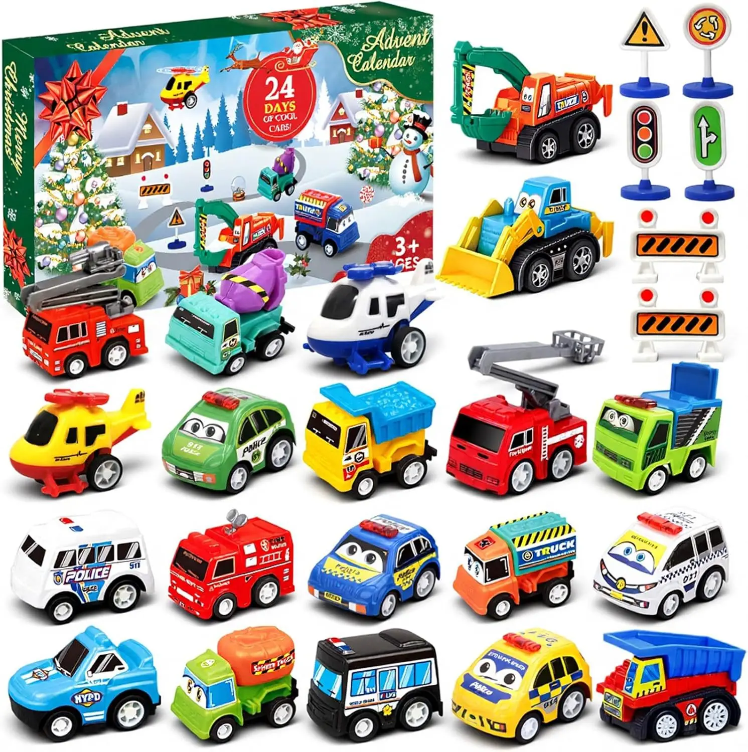 Kawaii Christmas Advent Calendar With Car Set