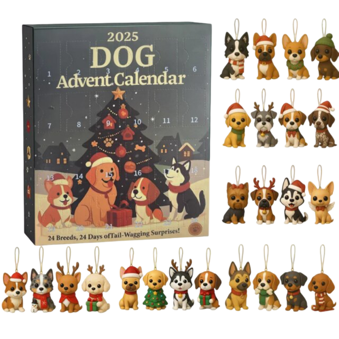 24Pcs Kawaii Christmas Dog Breed Advent Calendar