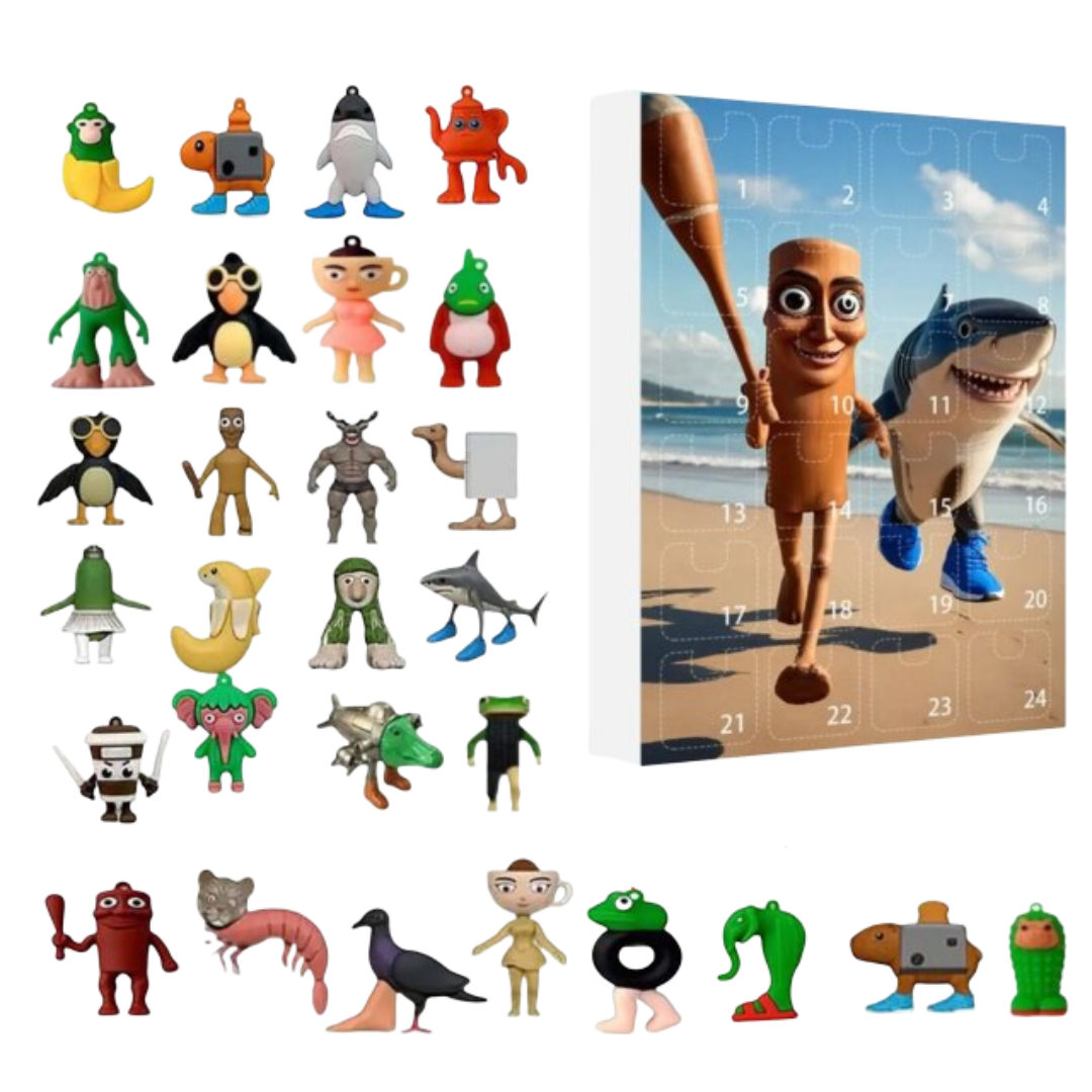 Kawaii Christmas Italian Brainrot Advent Calendar Silicone Toy