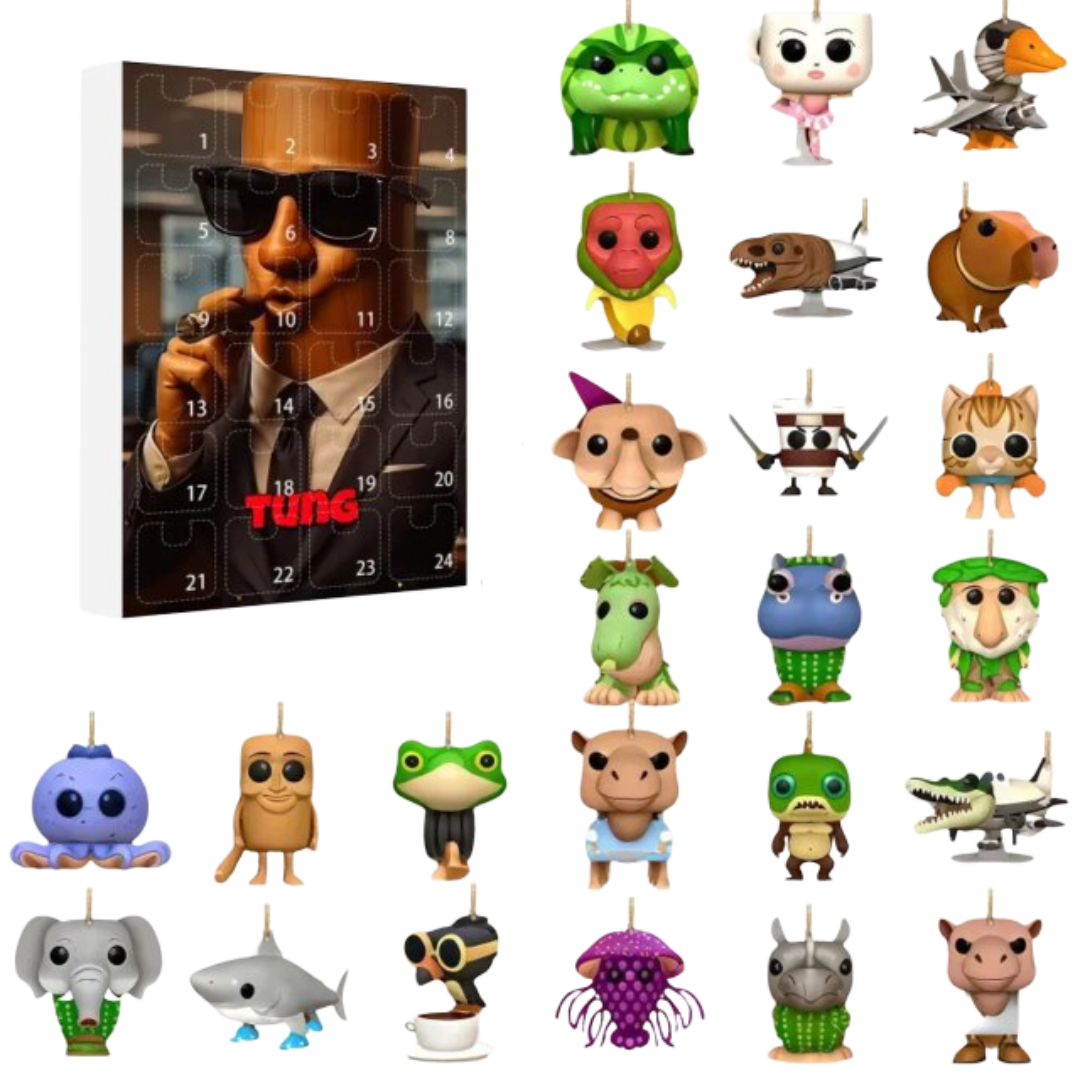 24Pcs Kawaii Christmas Italian Brainrot Advent Calendar Keychain With Blind Box