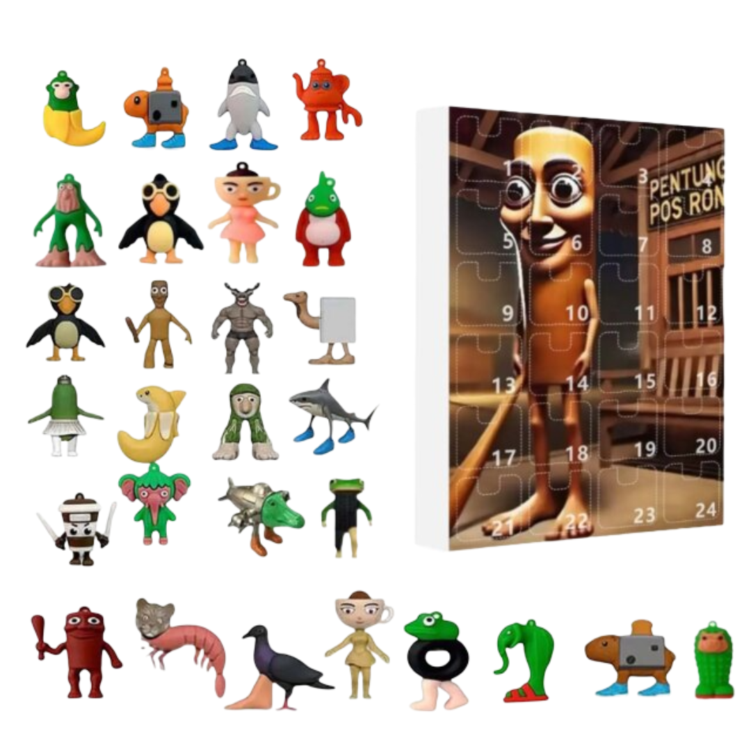 Christmas Italian Brainrot Kawaii Advent Calendar Silicone Toy With Blind Box