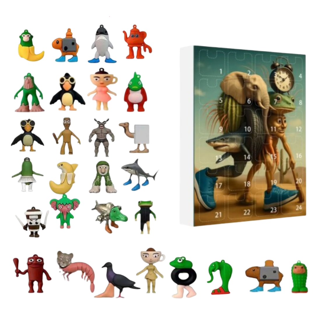 Christmas Kawaii Italian Brainrot Advent Calendar Silicone Toy With Blind Box