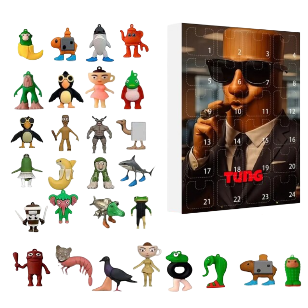 24Pcs Kawaii Christmas Italian Brainrot Advent Calendar Silicone Toy With Blind Box