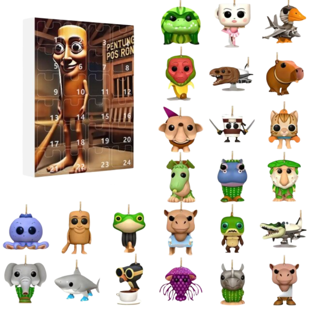 Kawaii Christmas Italian Brainrot Tung Tung Tung Sahur Advent Calendar