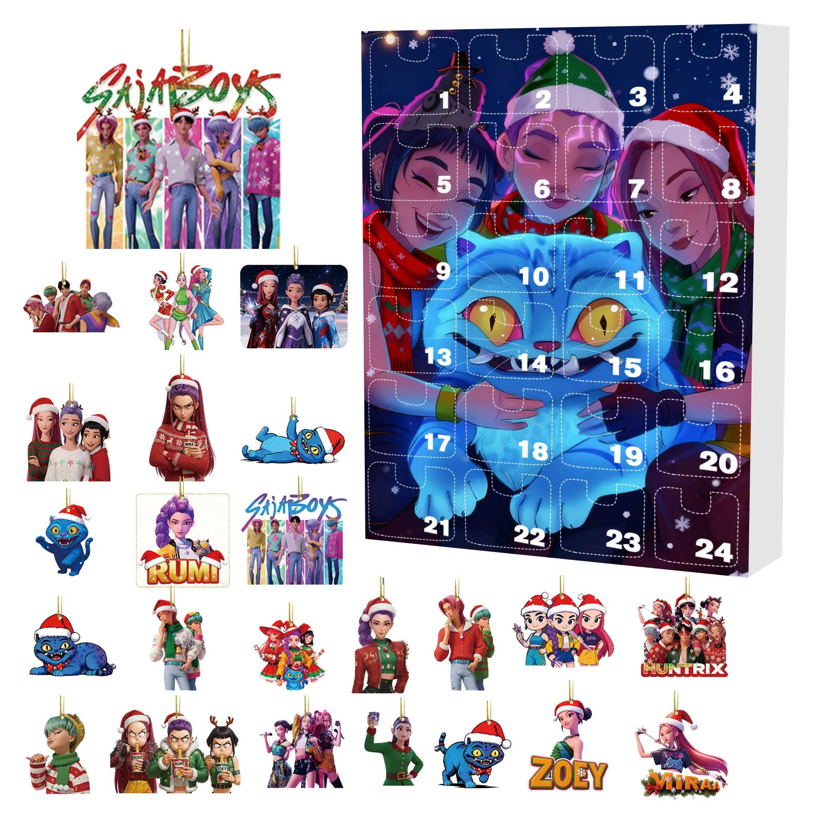 Anime Kawaii KPop Demon Hunters Christmas Advent Calendar
