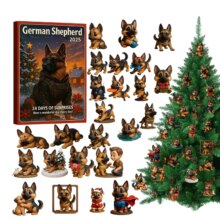 2025 German Shepherd Advent Calendar,Unique dog Christmas countdown calendar,24pcs 2D flat German Shepherd dog decorations 2025 German Shepherd Advent Calendar,Unique dog Christmas countdown calendar,24pcs 2D flat German Shepherd dog decorations