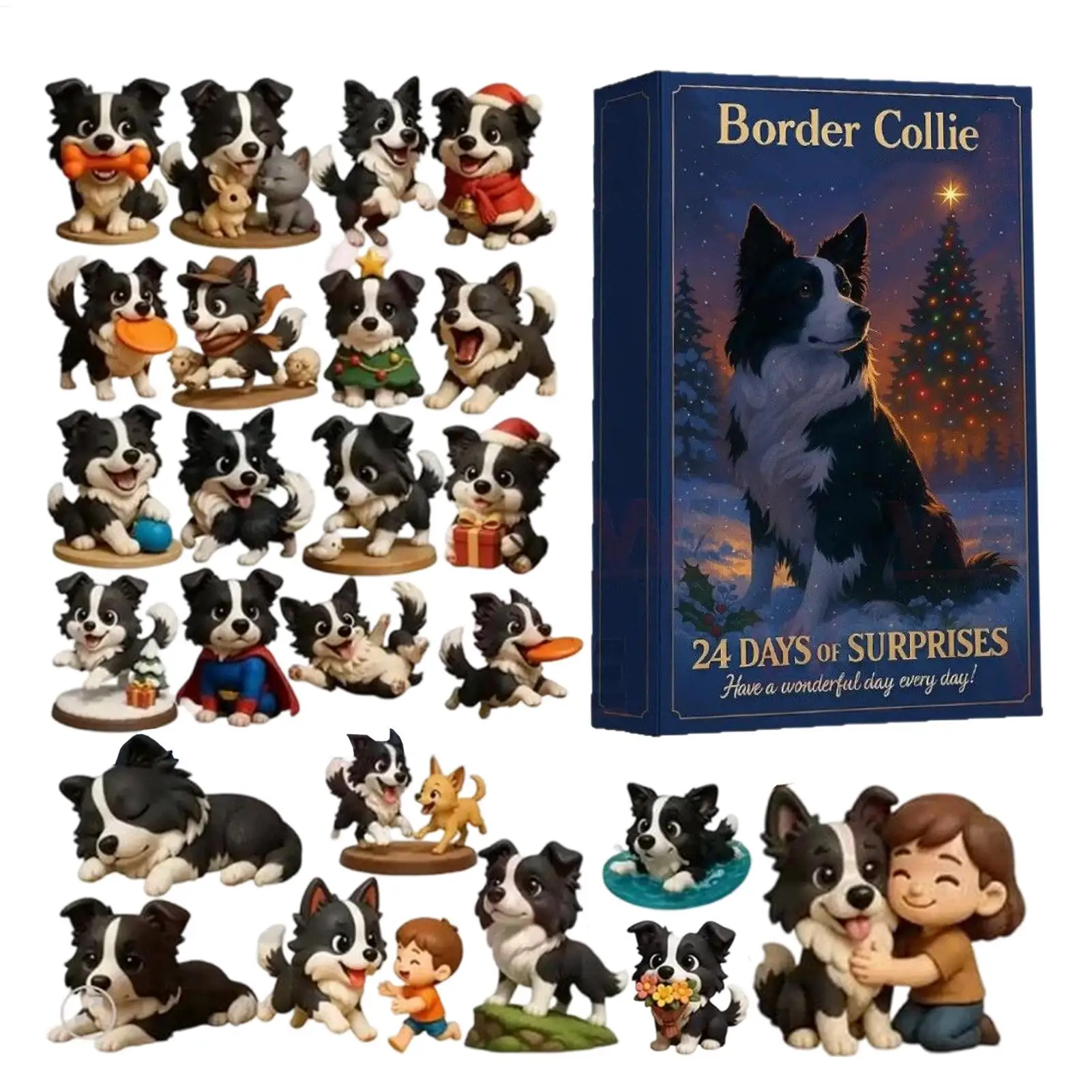 Kawaii Christmas Border Collie Advent Calendar