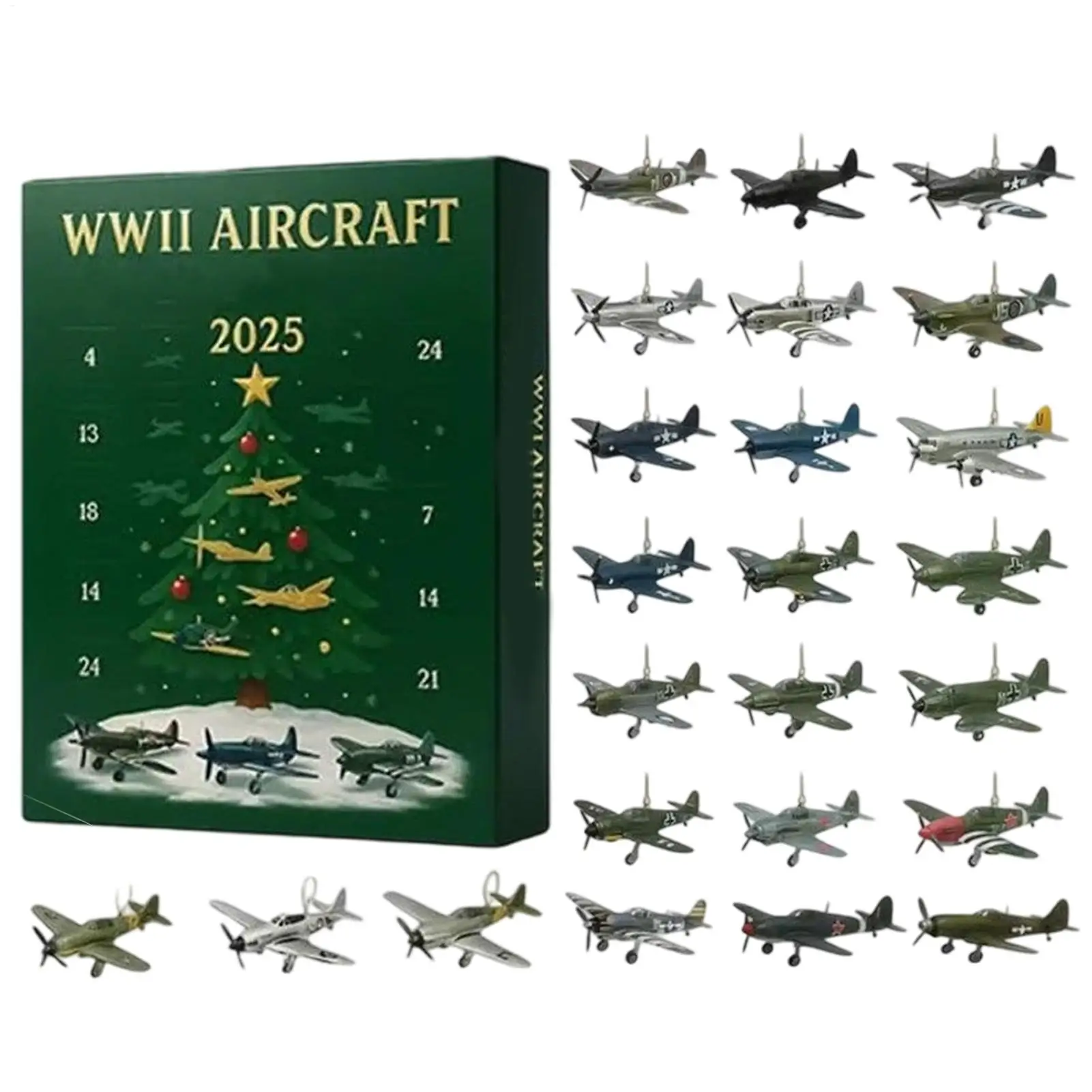 Kawaii Christmas Aircraft Acrylic Advent Calendar