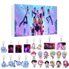 Kawaii Anime KPop Demon Hunters Advent Calendar With Keychain Kawaii Anime KPop Demon Hunters Advent Calendar With Keychain