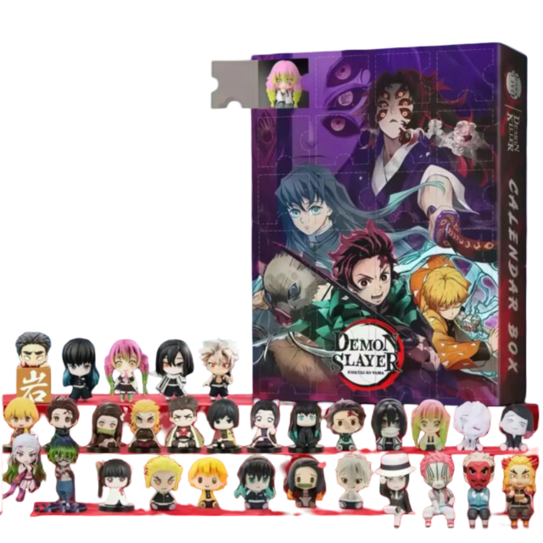 24Pcs Christmas Demon Slayer: Kimetsu No Yaiba Kawaii Advent Calendar Toy With Blind Box