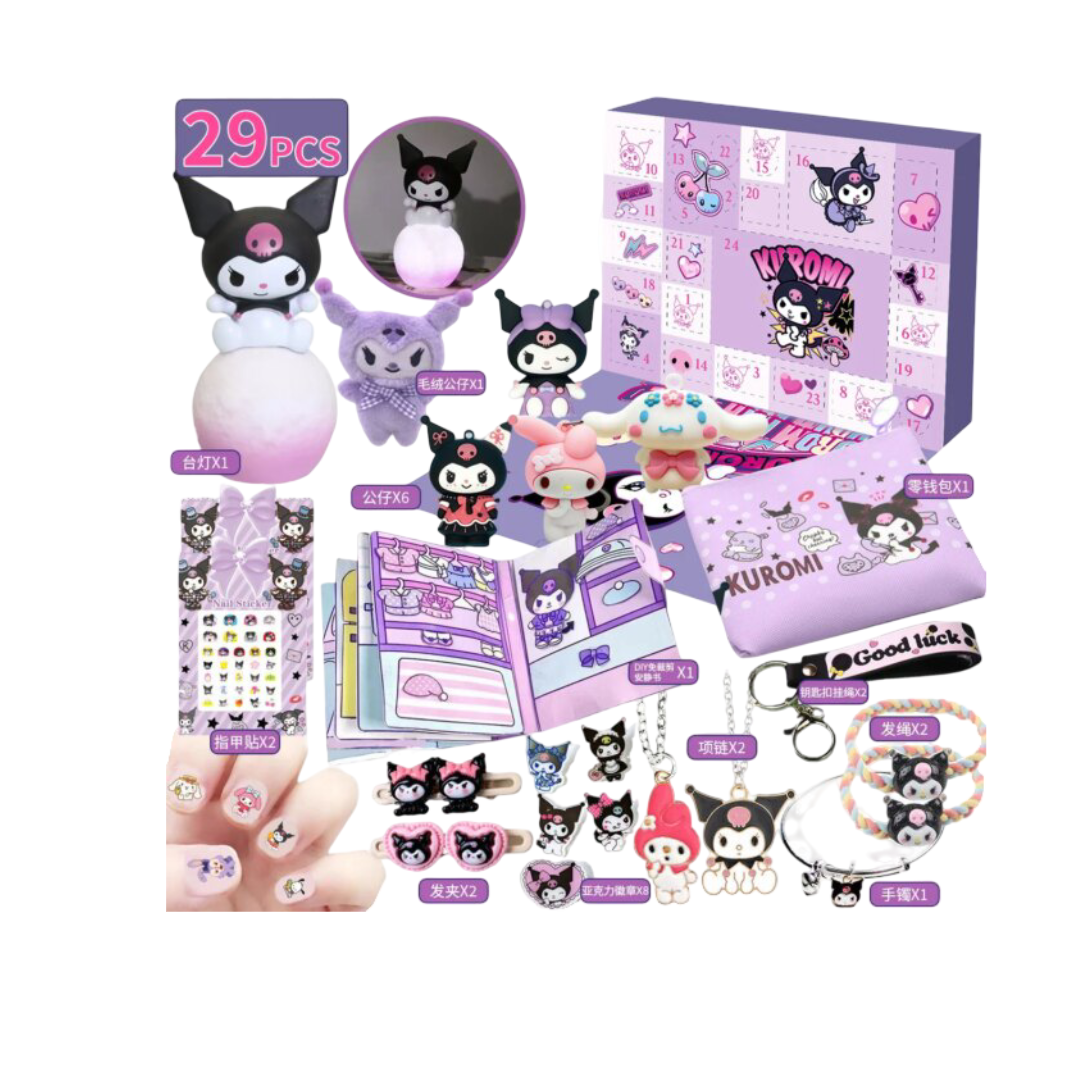 29cm Kawaii Christmas Anime Kuromi Advent Calendar With Blind Box