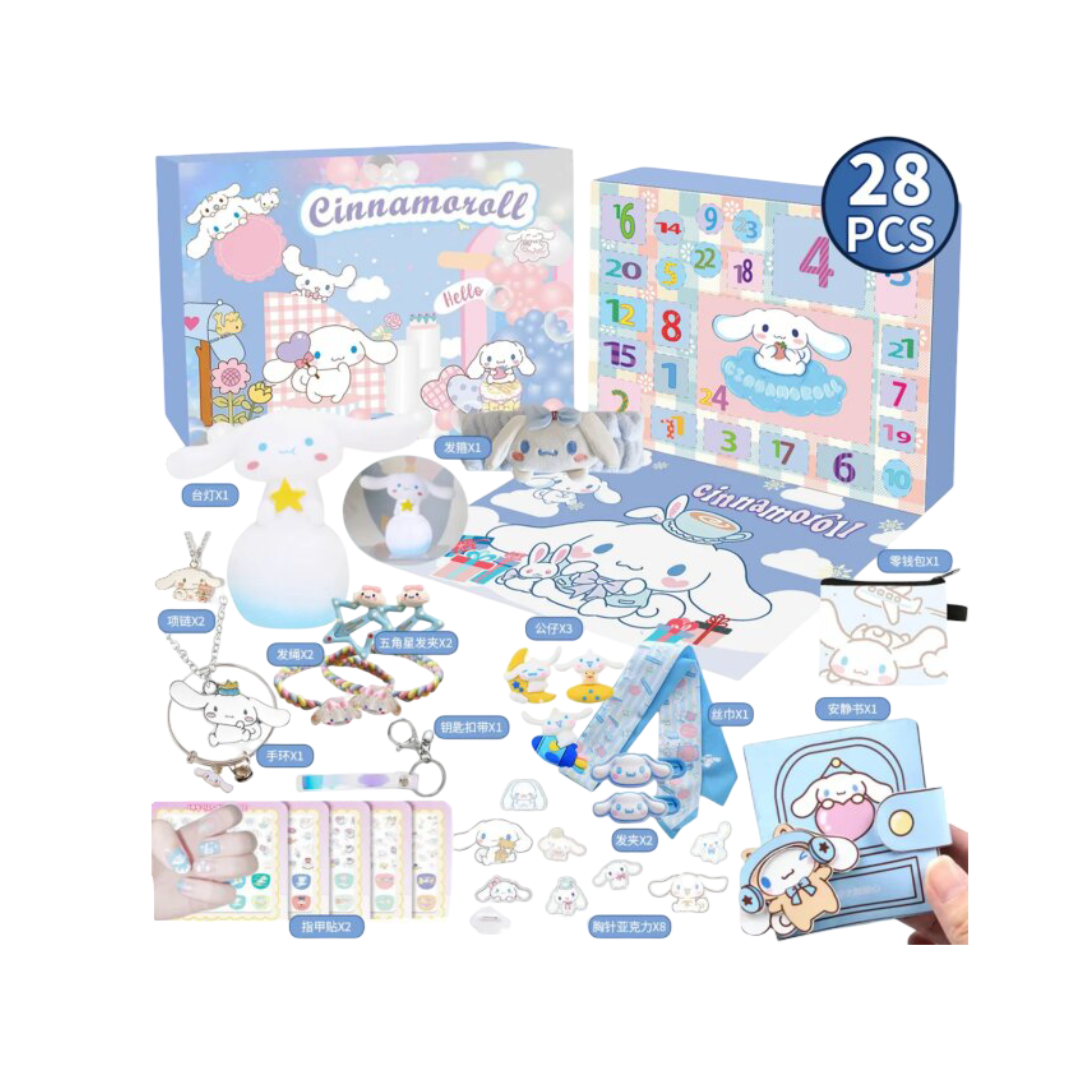 28cm Kawaii Christmas Anime Cinnamoroll Advent Calendar With Blind Box
