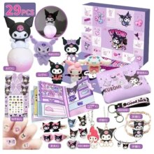 29Pcs Sanrio Kawaii Christmas Kuromi Advent Calendar 29Pcs Sanrio Kawaii Christmas Kuromi Advent Calendar