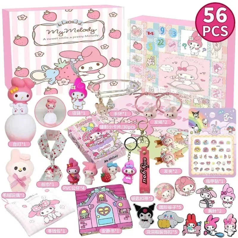 56Pcs Kawaii Sanrio Christmas My Melody Advent Calendar